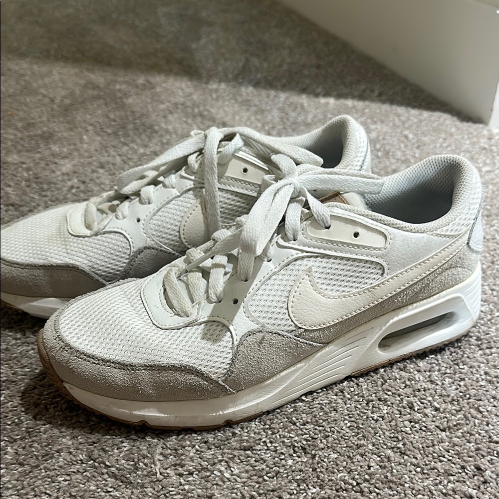 Nike White and Tan Air Max Sneakers